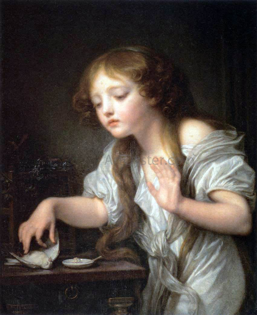 Jean Baptiste Greuze The Dead Bird - Canvas Print