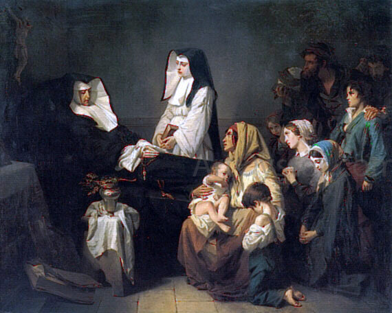 Isidore Augustin Pils The Death of a Sister of Charity - Canvas Print