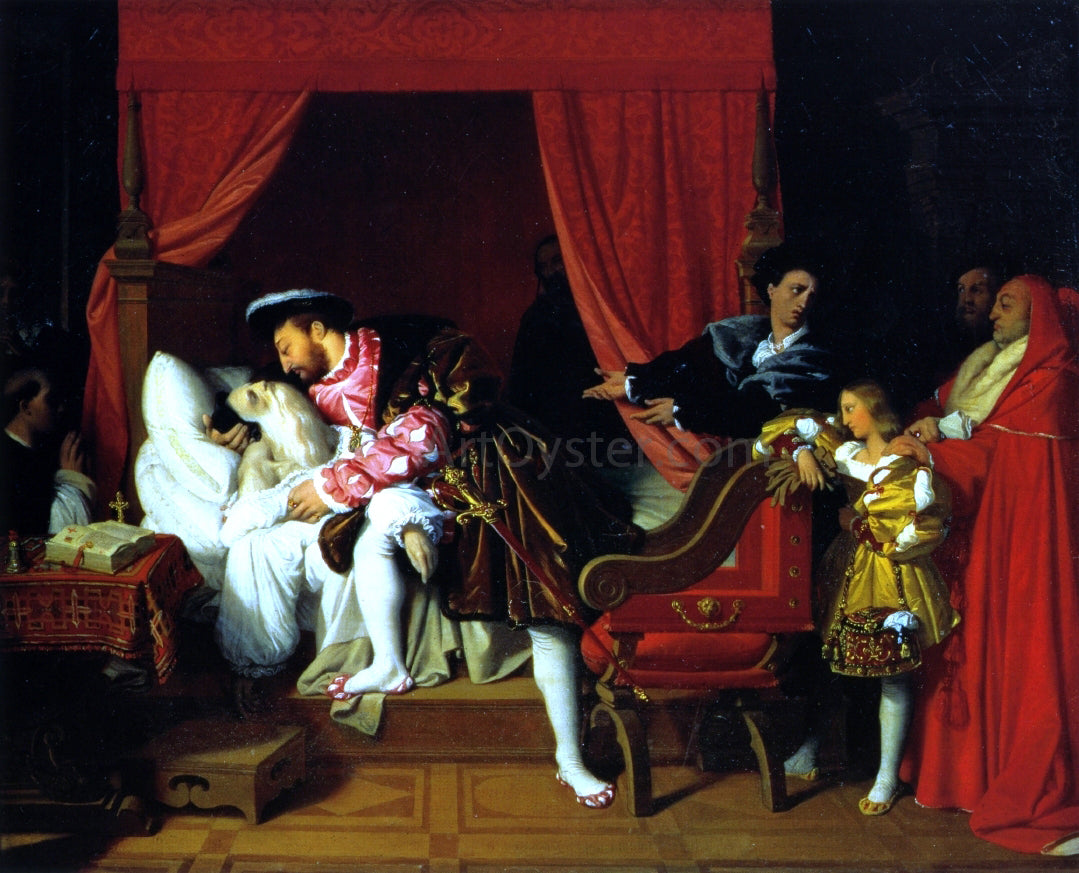 Jean-Auguste-Dominique Ingres The Death of Leonardi da Vinci - Canvas Print