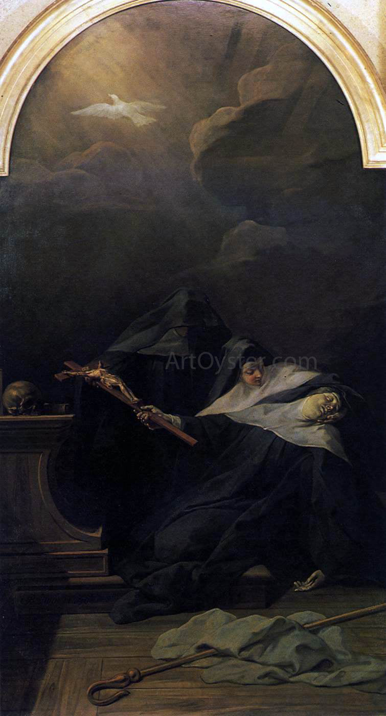 II Restout Jean The Death of St Scholastica - Canvas Print