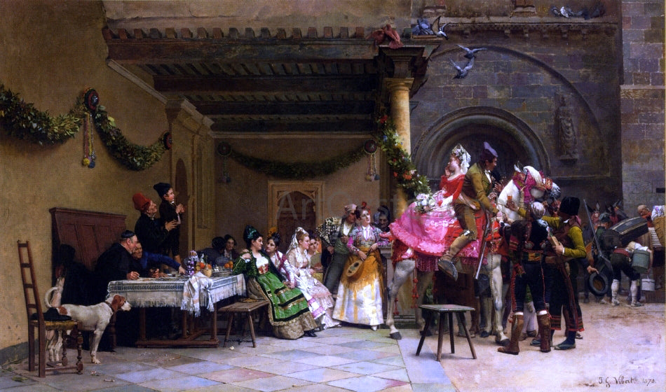 Jehan-Georges Vibert The Departure of the Newlyweds - Canvas Print