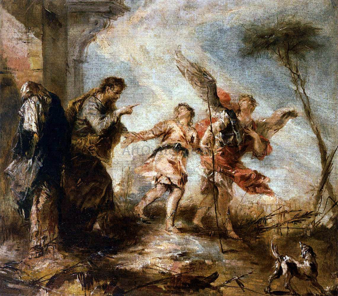 Giovanni Antonio Guardi The Departure of Tobias - Canvas Print