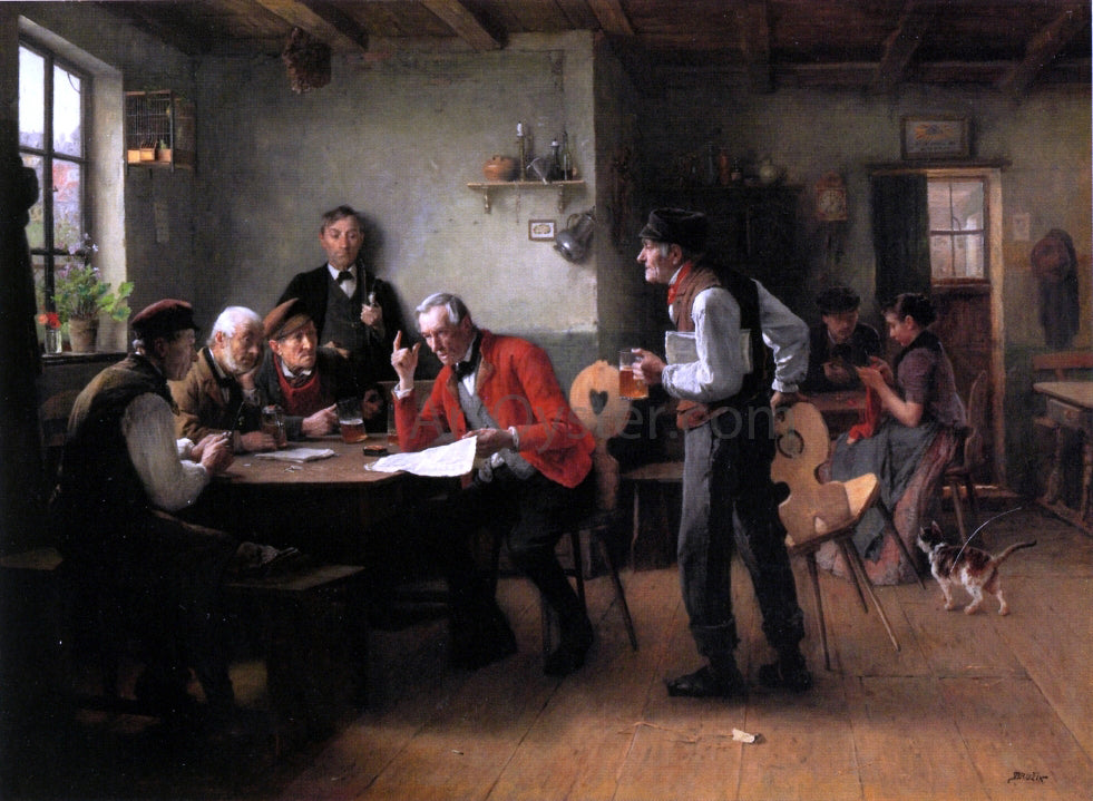 Wencelas Vacslav Broczik The Discussion - Canvas Print