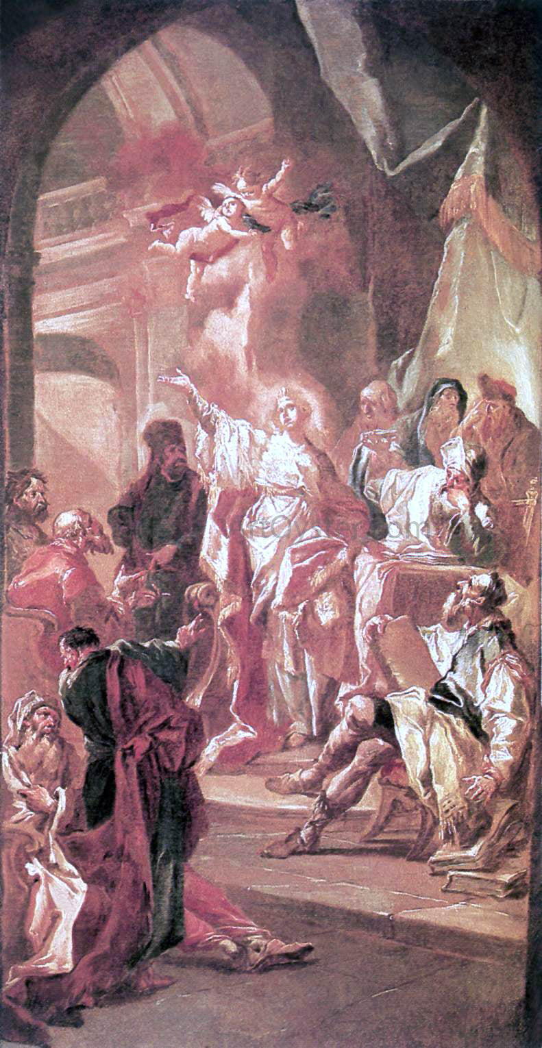 Johann Lucas Kracker The Dispute between St Catherine of Alexandria and the Philosophers - Canvas Print