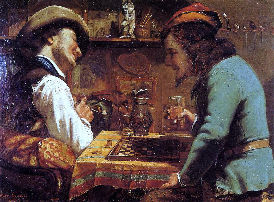 Gustave Courbet The Draughts Players - Canvas Print
