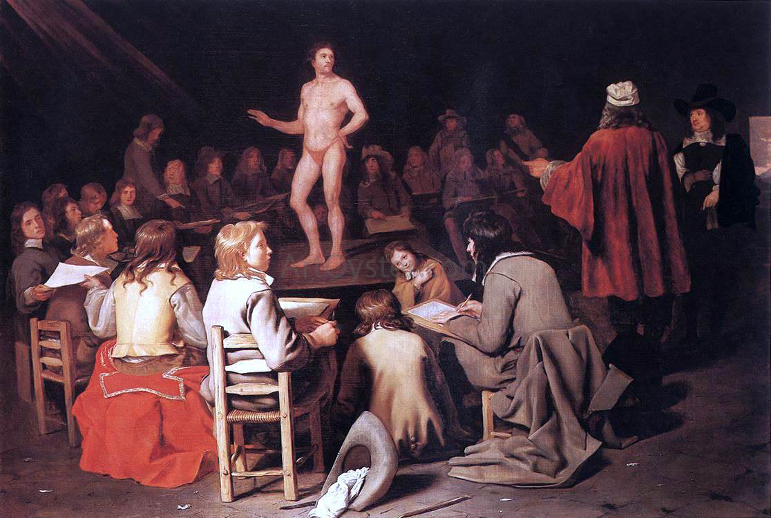 Michiel Sweerts The Drawing Class - Canvas Print