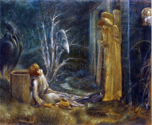 Sir Edward Burne-Jones The Dream of Lancelot (Study) - Canvas Print