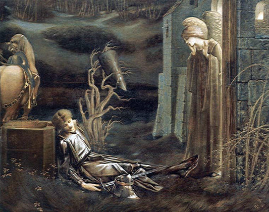 Sir Edward Burne-Jones The Dream of Launcelot at the Chapel of the San Graal - Canvas Print