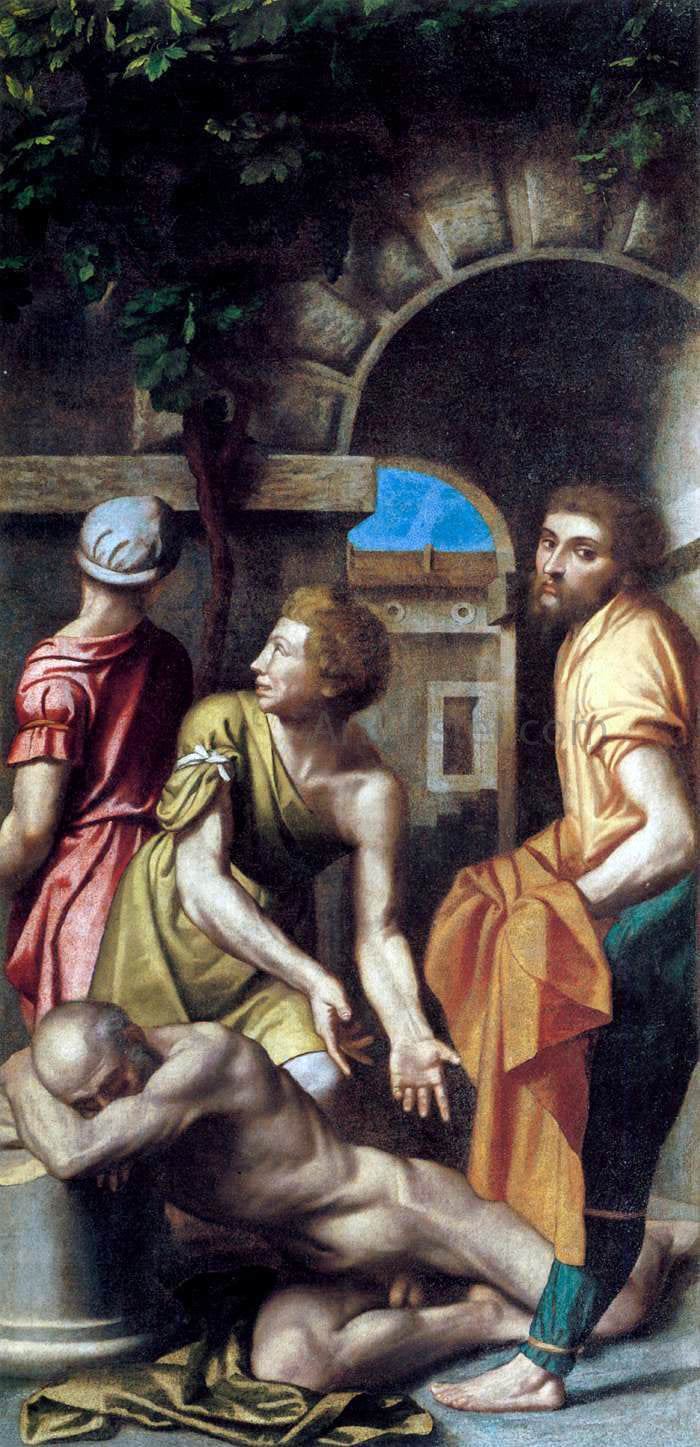 Moretto Da Brescia The Drunkenness of Noah - Canvas Print