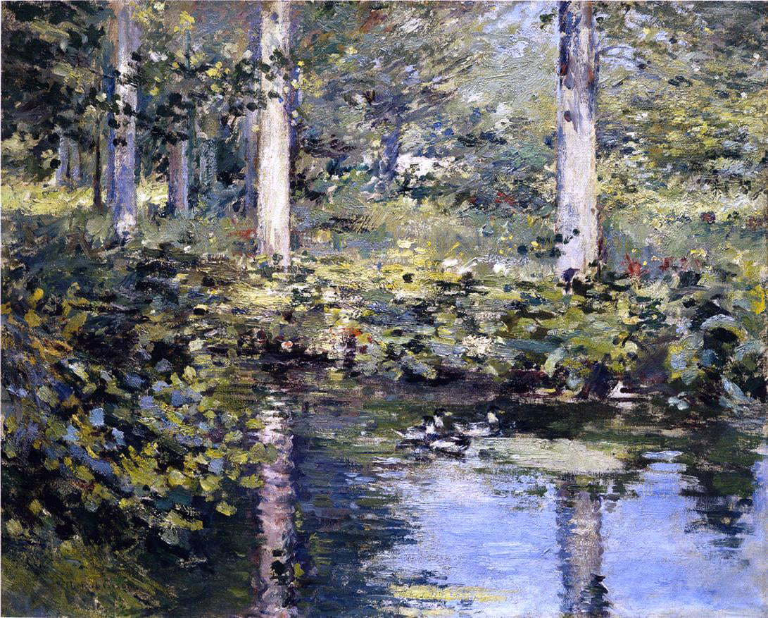 Theodore Robinson The Duck Pond - Canvas Print