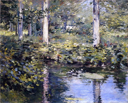 Theodore Robinson The Duck Pond - Canvas Print