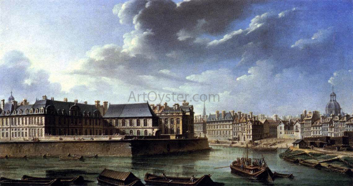 Nicolas-Jean-Baptiste Raguenet The Eastern Tip of Ile Saint-Louis - Canvas Print
