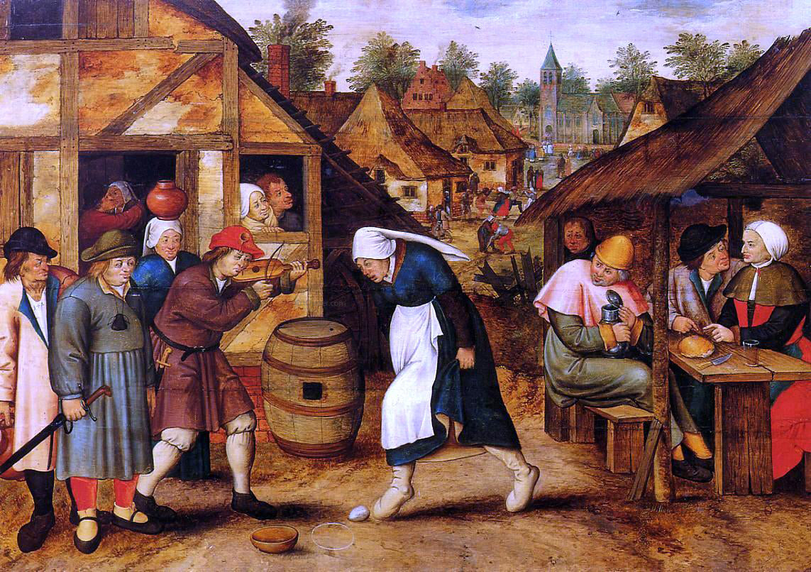 The Younger Pieter Bruegel The Egg Dance - Canvas Print