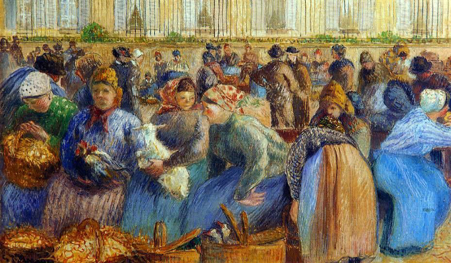 Camille Pissarro The Egg Market - Canvas Print