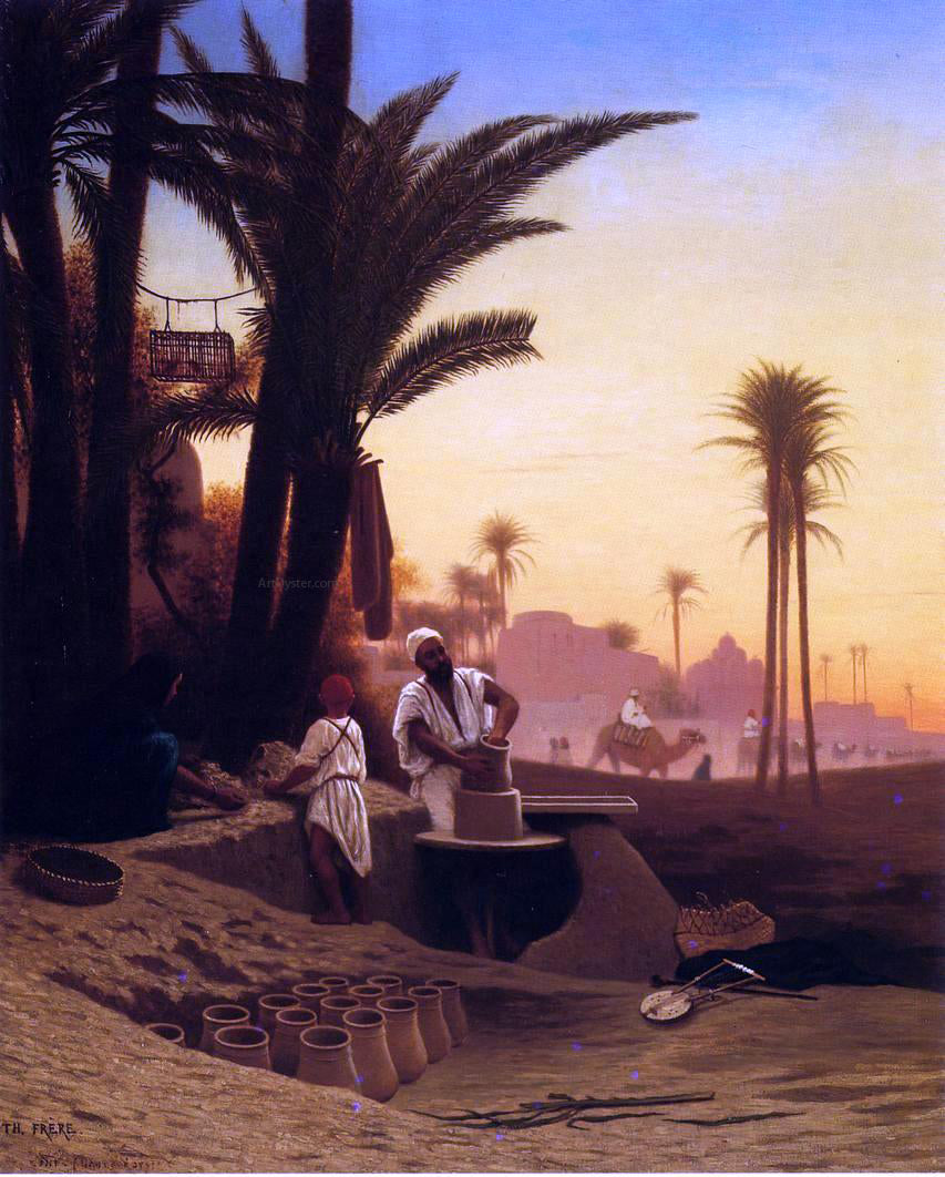 Charles-Theodore Frere The Egyptian Potter - Canvas Print