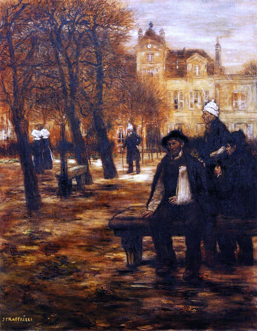 Jean-Francois Raffaelli The Elderly Convalescents - Canvas Print
