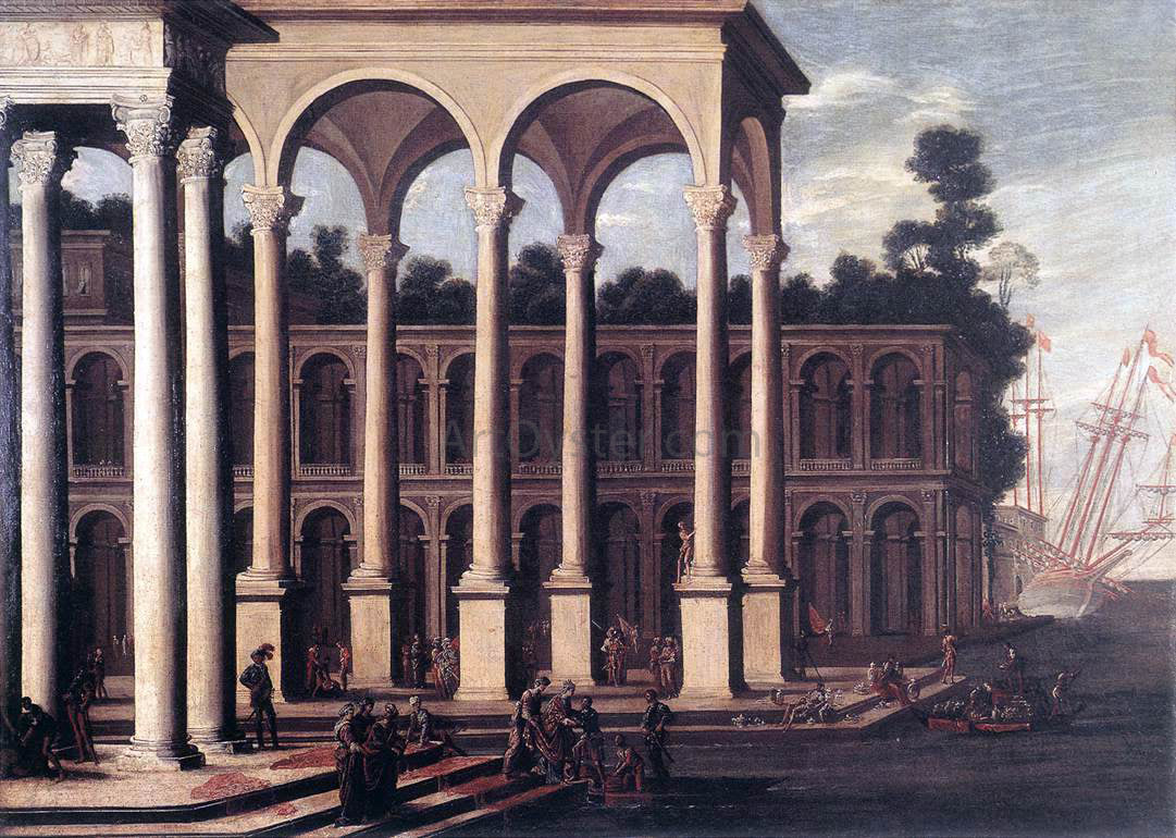 Agostino Tassi The Embarkation of a Queen - Canvas Print