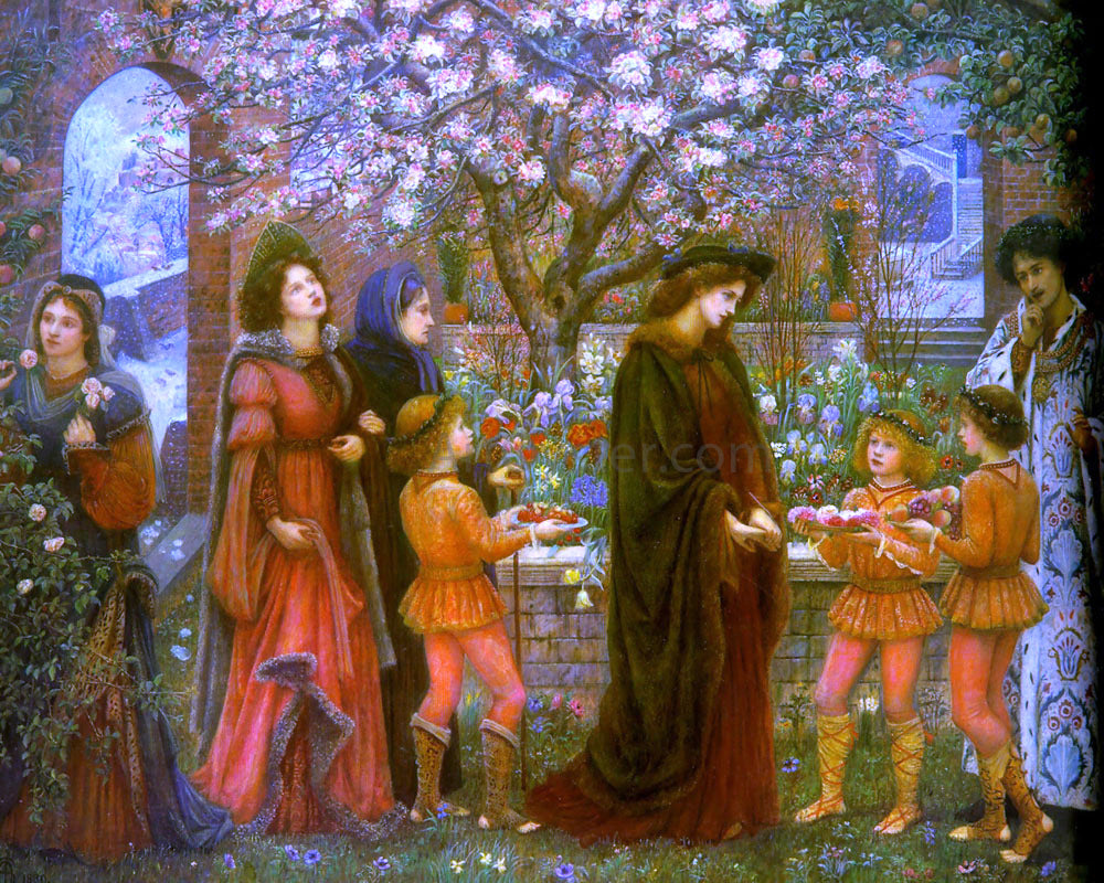 Maria Spartali Stillman The Enchanted Garden of Messer Ansaldo - Canvas Print