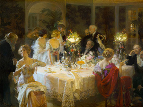 Jules Alexandre Grun The End of Dinner - Canvas Print