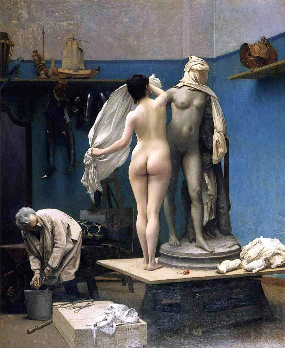 Jean-Leon Gerome The End of the Sitting - Canvas Print