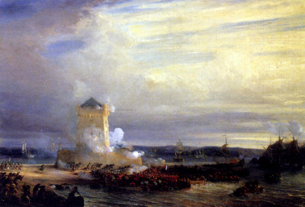 Theodore Gudin The English Landing At Calais - Canvas Print