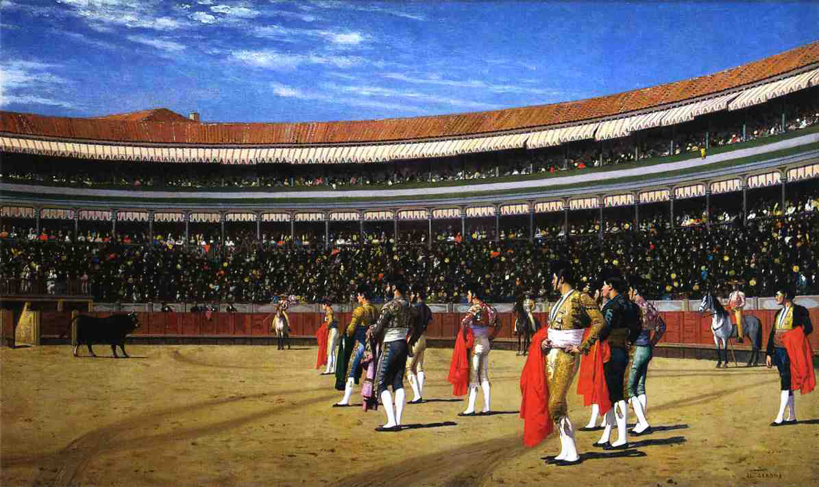 Jean-Leon Gerome The Entrance of the Bull - Canvas Print