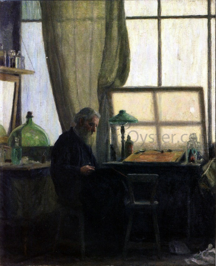 Charles Franklin Galt The Etcher (also known as Man at Desk) - Canvas Print