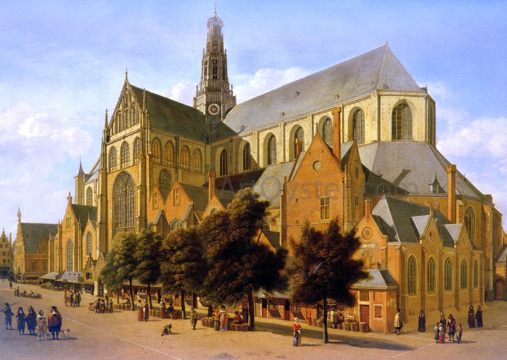 Gerrit Adriaensz Berckheyde The Exterior Of The Church Of Saint Bavo In Harlem - Canvas Print