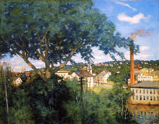 Julian Alden Weir The Factory Village - Canvas Print