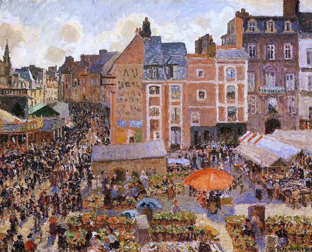 Camille Pissarro The Fair, Dieppe: Sunny Afternoon - Canvas Print