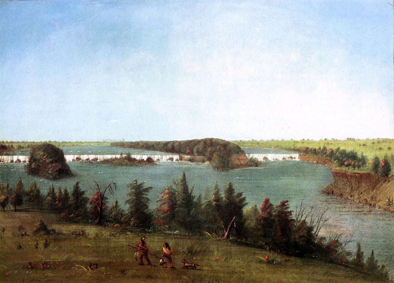 George Catlin The Falls of St. Anthony - Canvas Print