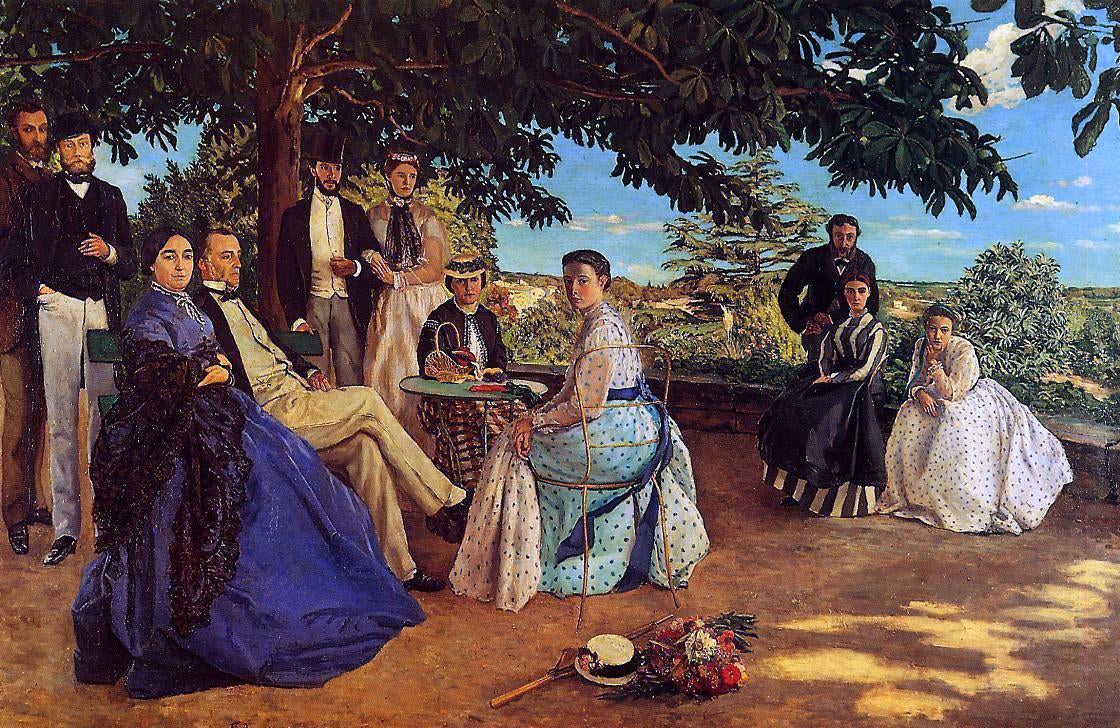 Jean Frederic Bazille The Family Gathering - Canvas Print