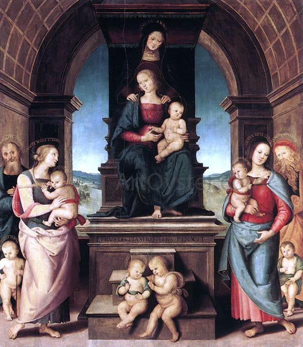 Pietro Perugino The Family of the Madonna - Canvas Print