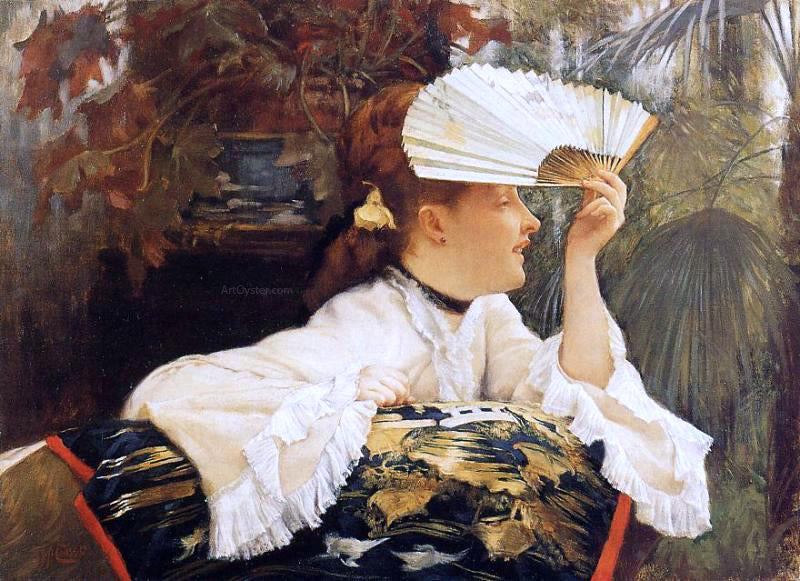 James Tissot The Fan - Canvas Print