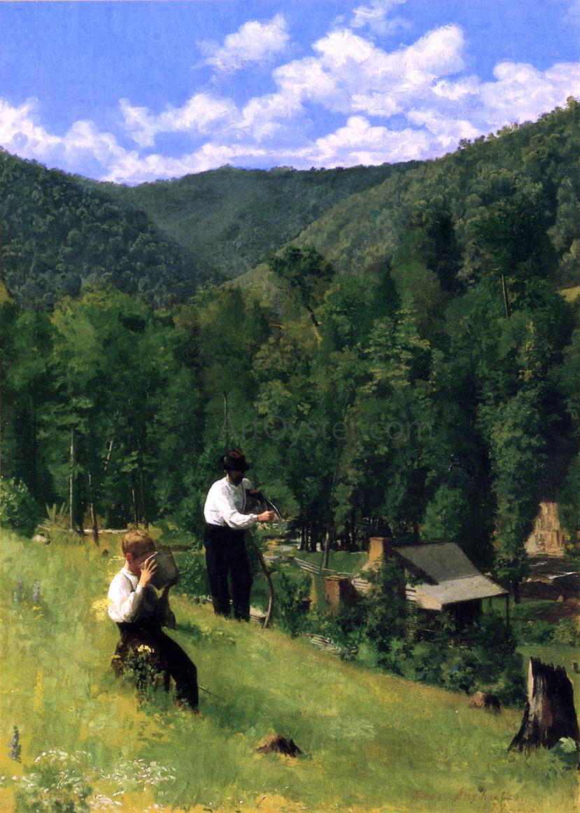 Thomas Pollock Anschutz The Farmer and His Son at Harvesting - Canvas Print
