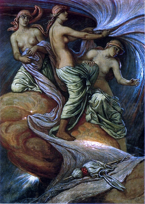 Elihu Vedder The Fates Gathering in the Stars - Canvas Print
