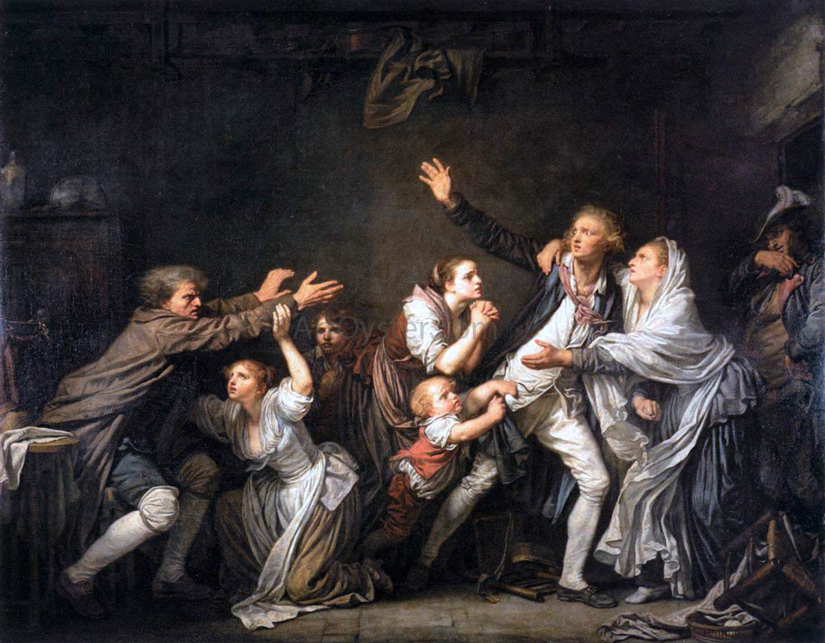 Jean Baptiste Greuze The Father's Curse: The Ungrateful Son - Canvas Print