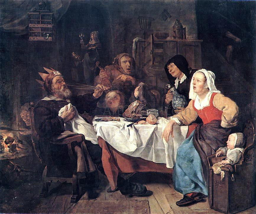 Gabriel Metsu The Feast of the Bean King - Canvas Print