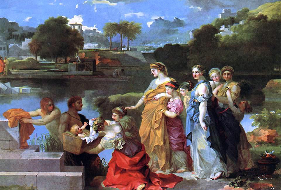 Sebastien Bourdon The Finding of Moses - Canvas Print