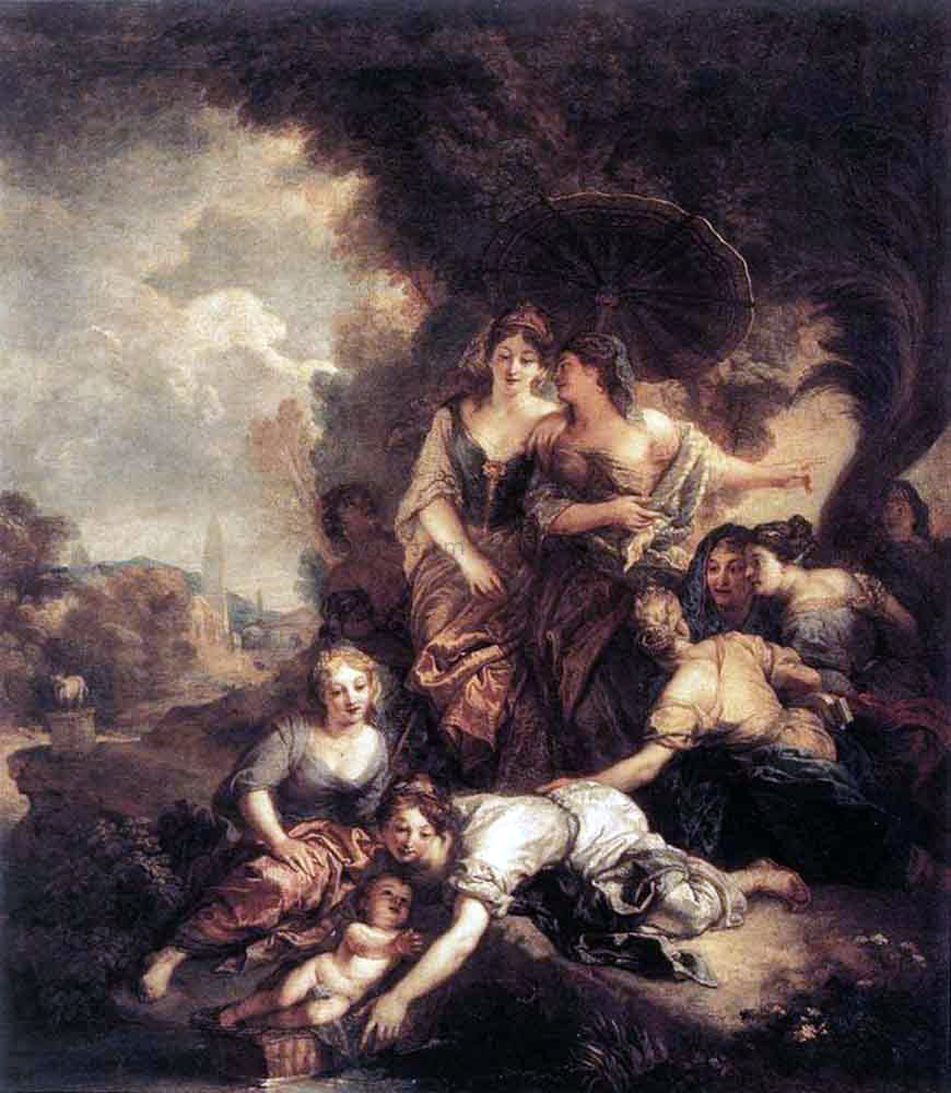 Charles De la Fosse The Finding of Moses - Canvas Print