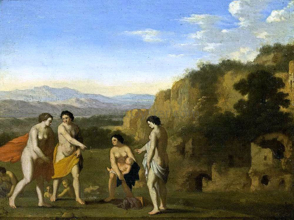Cornelis Van Poelenburgh The Finding of Moses - Canvas Print
