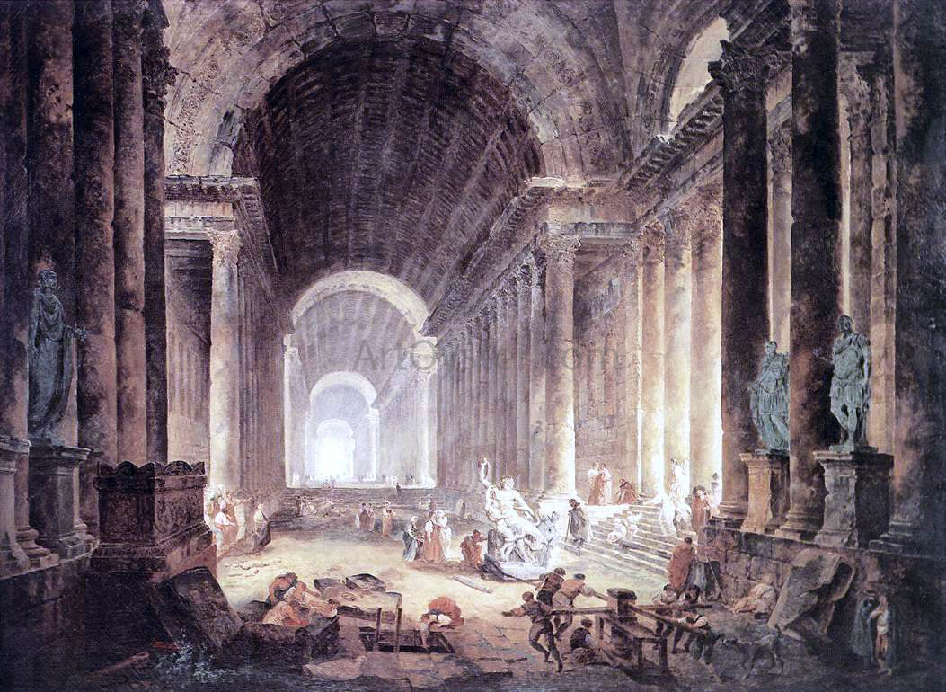 Hubert Robert The Finding of the Laocoon - Canvas Print