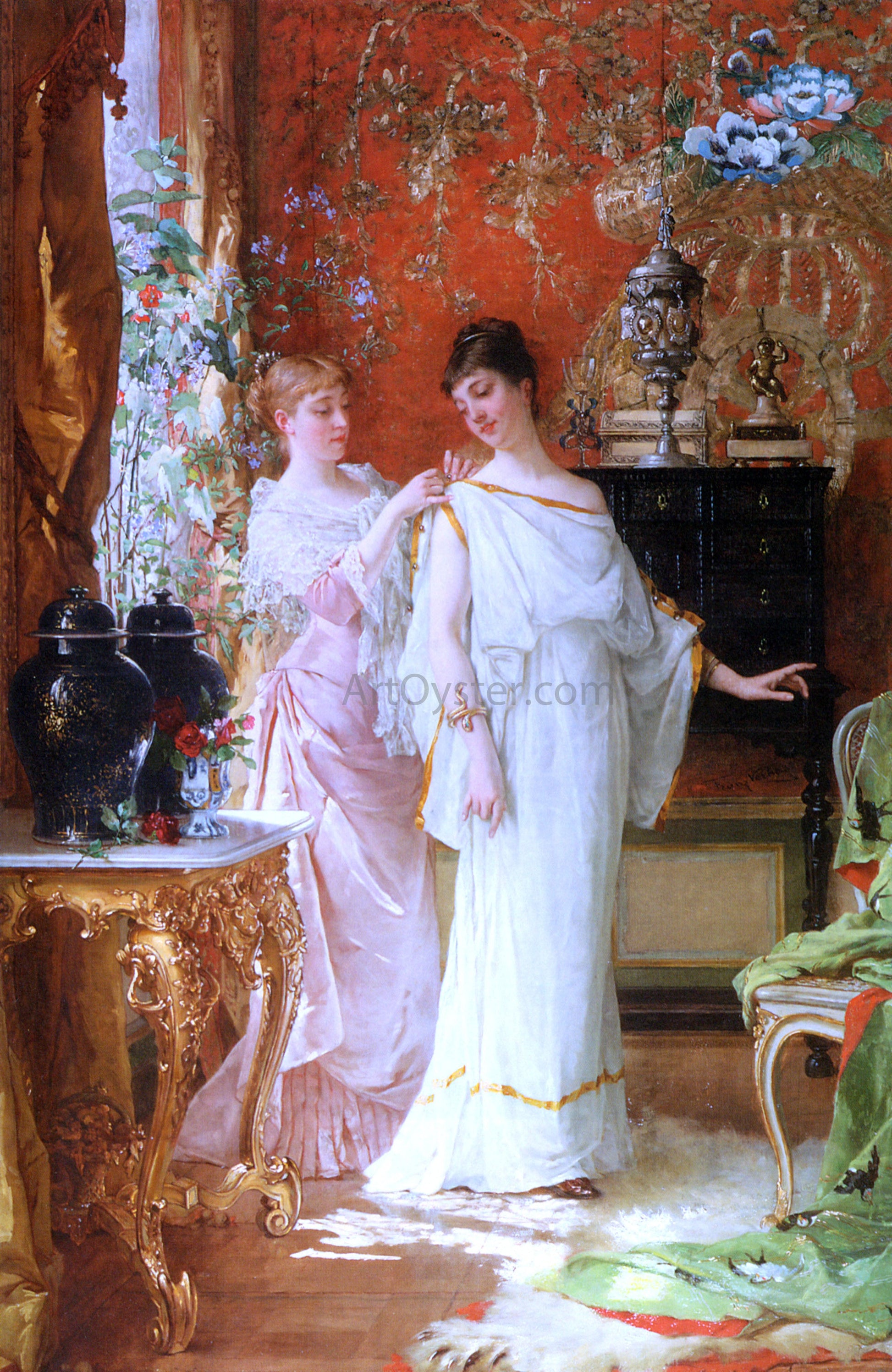 Frans Verhas The Finishing Touches - Canvas Print