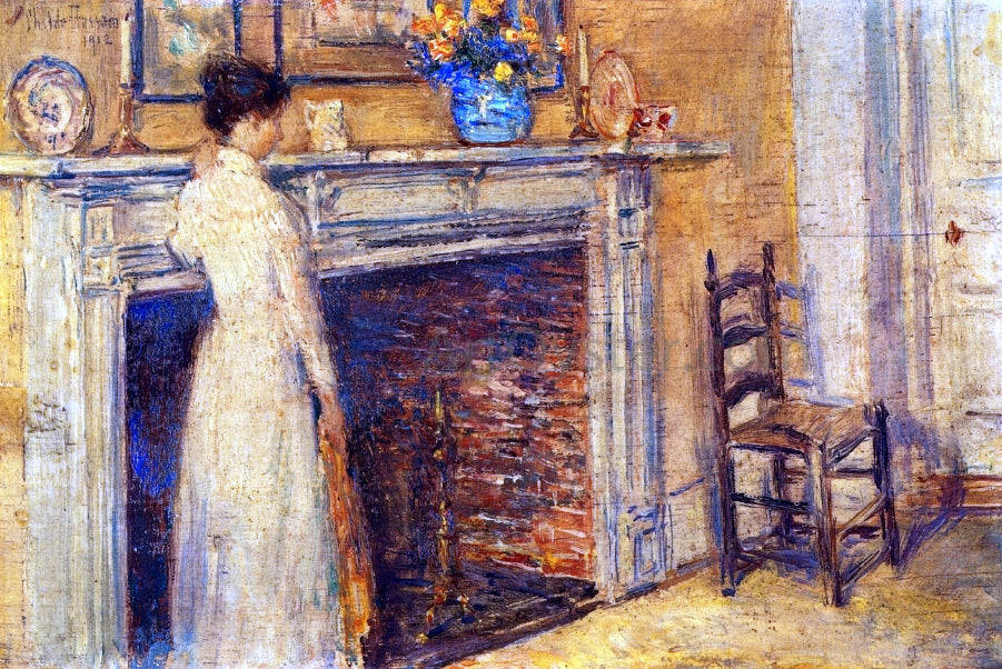 Frederick Childe Hassam A Fireplace - Canvas Print
