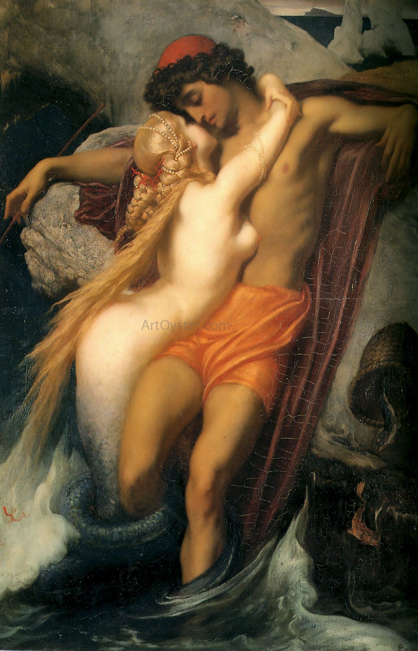 Lord Frederick Leighton The Fisherman and the Syren - Canvas Print