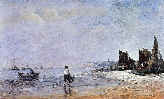 Eugene-Louis Boudin The Fisherman, Low Tide - Canvas Print