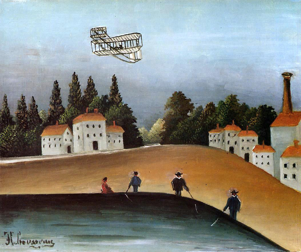 Henri Rousseau The Fishermen and the Biplane - Canvas Print