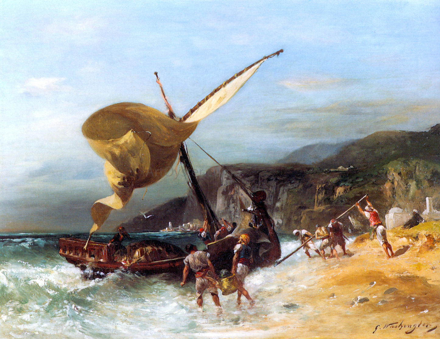 Georges Washington The Fishermen's Departure - Canvas Print