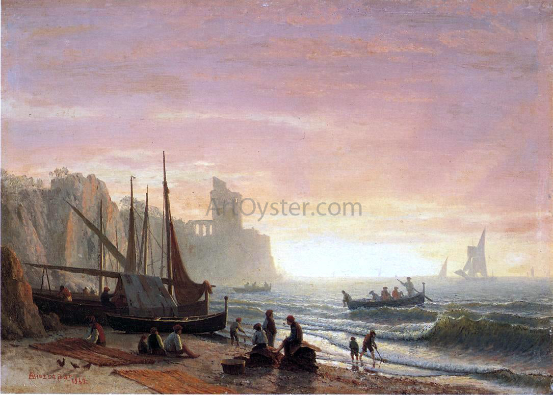 Albert Bierstadt The Fishing Fleet - Canvas Print
