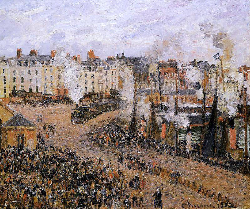Camille Pissarro The Fishmarket, Dieppe - Canvas Print